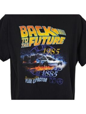 Back To The Future T Shirt Mens Size XL Black Powered By Flux Capacitor
